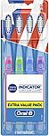 4-Pack Oral-b Indicator Contour Clean Toothbrushes (Medium) $1.38