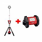 Milwaukee M18 18-Volt Lithium-Ion Cordless Rocket Dual Power Tower Light with M18 LED Flood Light $189