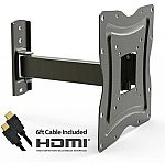 ONN Full-Motion Wall Mount for 10"- 50" TVs + 6-Ft HDMI Cable $15 