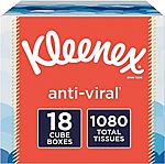 18-Boxes Kleenex Anti-Viral Facial Tissues (1080 Tissues) $26 & More