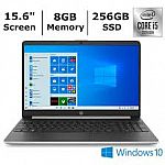 HP 15-dy1076nr HD Laptop (i5-1035G1 8GB 256GB SSD) $490