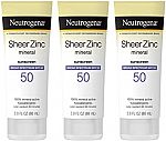 3-pk Neutrogena Sheer Zinc Oxide Dry-Touch Sunscreen Lotion SPF 50, 3 fl. oz $10.97