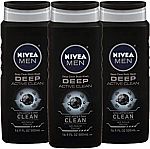 3-Pack NIVEA Men DEEP Active Clean Body Wash $9