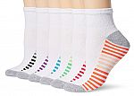 Hanes Women's 6-Pack Sport Cool Comfort Ankle Socks (Shoe Size 8 - 12) $2