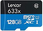 Lexar 128GB High-Performance 633x UHS-I microSDXC Memory Card $13