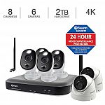 Swann 4K DVR Security Kit with 8-channel DVR, 4 Sensor Warning Light Cams and 2 Dome Cams $329