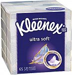 Kleenex Ultra Soft Facial Tissues, 65 Tissues/box $1.58