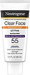 3Oz Neutrogena Clear Face Liquid Lotion Sunscreen SPF 55 $4.75