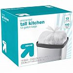 110-Count 13-Gallon Up & Up Flap Tie Tall Kitchen Trash Bags $8.99