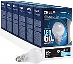 6-Pk 60W Equivalent Daylight A19 5000K Dimmable LED Light Bulbs $19.42