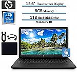 HP 15.6" HD Touch Laptop (N5000 8GB 1TB) $400