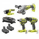 Home Depot - Ryobi 18V Cordless Tool Set $199 & More