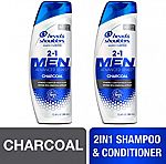 2-Pk​ 12.8-oz Head & Shoulders Men's Shampoo & Conditioner 2 in 1 (Charcoal) $8.70 or Less