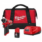 Milwaukee m12 fuel 1/4 in hex impact driver $99