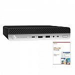 HP EliteDesk 705 G4 Mini PC (Ryzen 5 Pro 2400GE 8GB 256GB SSD Win10Pro) + 1-Yr Office 365 $385