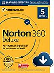 Norton 360 Deluxe (5 Devices) $25, Premium (10 Devices) $30