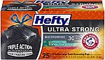 25-Count Hefty 30-Gallon Ultra Strong Trash Bags $5