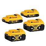 DEWALT 4-Pack 20V Max 2-Amp 4-Amp Lithium Power Tool Battery $159