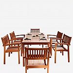 7-piece Malibu Outdoor Wood Patio Dining Set $543.69