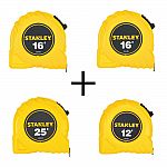 4-Count Stanley Tape Measure (2x 16', 25', 12') $10 + Free Shipping