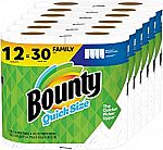 12-Ct Bounty Quick-Size Family Rolls Paper Towels (= 30 Regular Rolls) $30.44