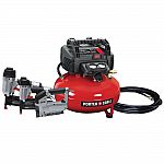 Porter-Cable 6 Gal. 150 PSI Portable Air Compressor, Nailer and Stapler Combo Kit $199