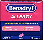 24-Ct Benadryl Allergy Ultratab Tablets $1.50