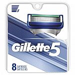 8-Count Gillette 5 Men's Razor Blade Refills $9.29