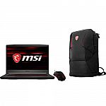 MSI GF65 15.6" FHD 120Hz Thin Laptop (i7-9750H 8GB 512GB SSD GTX 1660Ti) + Backpack + Gaming Mouse $940