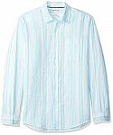 Amazon Essentials Men's Regular-Fit Long-Sleeve Linen Cotton Shirt $4 - $6