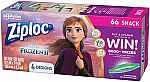66-Ct Ziploc Snack Bags (Disney's Frozen Design) $1.50