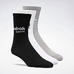 3-Pk Reebok Men's or Women's Classics Core Crew Socks $3.50