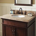 Pegasus 31 in. Travertine Vanity Top in Noche Rustico with White Basin $92 (80% Off) and more