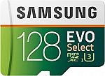 Samsung EVO Select 128GB microSDXC UHS-I U3 100MB/s Full HD & 4K UHD Memory Card $19