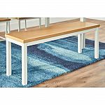 Donnelly White Metal Backless Dining Bench with Natural Finish Wood Seat $59.50 and more