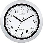 La Crosse Technology Atomic Analog Wall Clock, 10", Silver $14.61