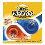 BIC Wite-Out Brand EZ Correct Correction Tape, 2-Count $1.50