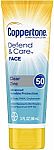 3-Oz Coppertone Defend & Care Clear Zinc Sunscreen Face Lotion (SPF50) $3.80