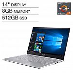 Acer Swift 3 14" FHD Laptop (Ryzen 5 4500U, 8GB, 512GB SSD, Fingerprint Reader) $499.99