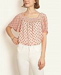 Extra 70% Off Sale: Floral Pleated Square Neck Top $19.50 and more