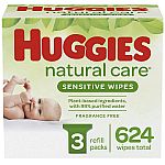 624-Ct Huggies Natural Care Sensitive Baby Wipes (Unscented) $11.58