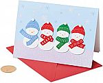 8-Count Papyrus Christmas Cards Boxed, Holiday Snowman Glitter $2.94