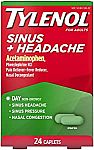 24Ct Tylenol Sinus + Headache Non-Drowsy Caplets $3