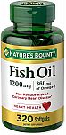 2-pk Nature's Bounty Omega-3 Fish Oil, 1200 mg, 320 Softgels $9.37