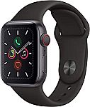 Apple Watch Series 5 (GPS + Cellular)  44mm Space Black Aluminum w/ Black Sport Band $373 (Seller Refurbished)