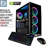 iBUYPOWER Gaming PC Computer Desktop Element 9260 (i7-9700F 16GB 240GB SSD + 1TB HDD GTX 1660 Ti) $870