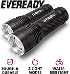 2-Pack EVEREADY LED Tactical Flashlights w/ Lanyards $13
