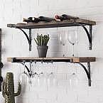 StyleWell 6-Bottle Natural Wood and Metal Wall Mounted Wine Rack $35