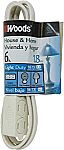 6-Feet Woods 0600W 3-Outlet 16/2 Cube Extension Cord w/ Power Tap $1.69