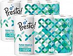 Amazon Brand Presto! Flex-a-Size Paper Towels, Huge Roll, 12 Ct $12.49
